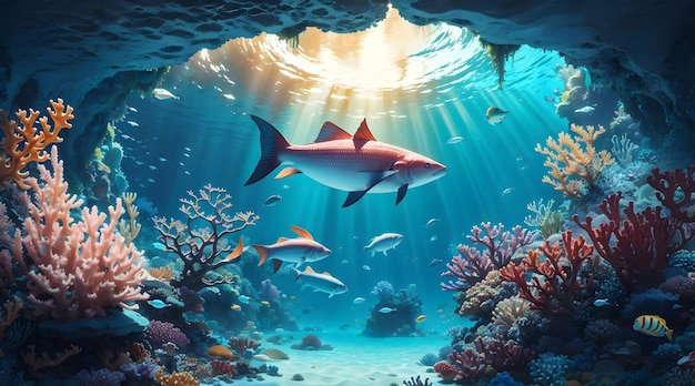 Premium AI Image | Dive into a magical underwater realm with this ...