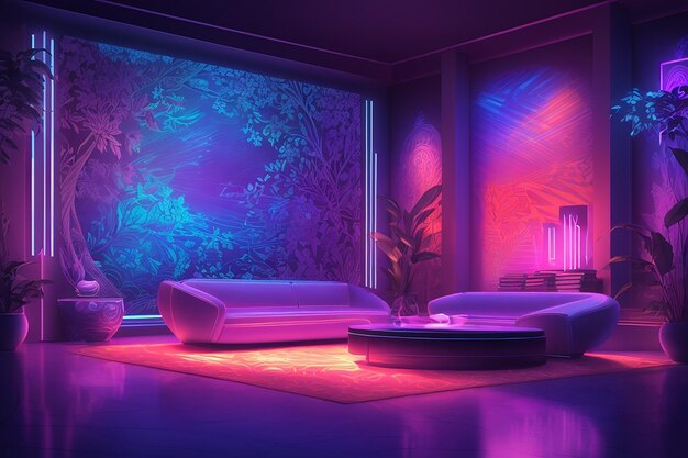 Dive into a neon dreamscape mesmerizing uv ultraviolet light composition for creative projects