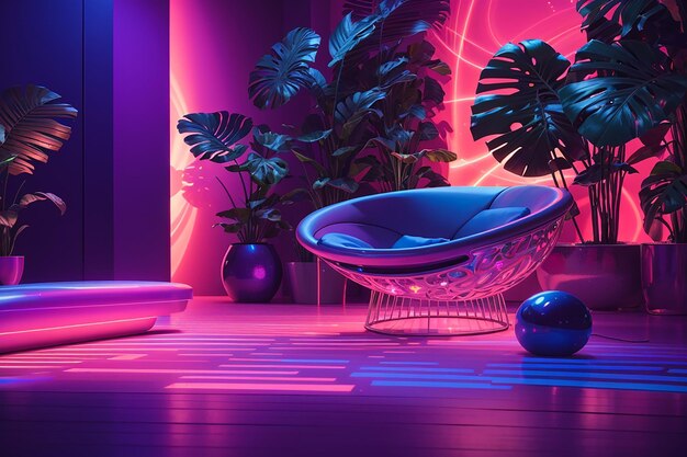 Dive into a neon dreamscape mesmerizing uv ultraviolet light composition for creative projects