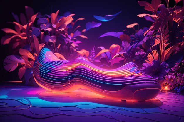 Dive into a neon dreamscape mesmerizing uv ultraviolet light composition for creative projects