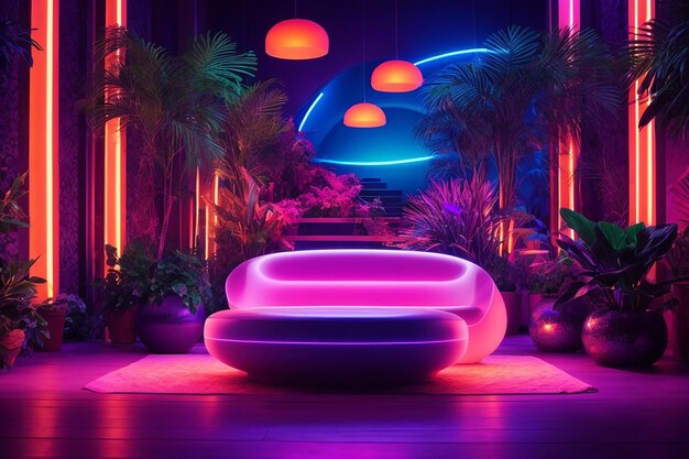 Dive into a neon dreamscape mesmerizing uv ultraviolet light composition for creative projects