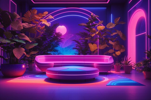 Dive into a neon dreamscape mesmerizing uv ultraviolet light composition for creative projects