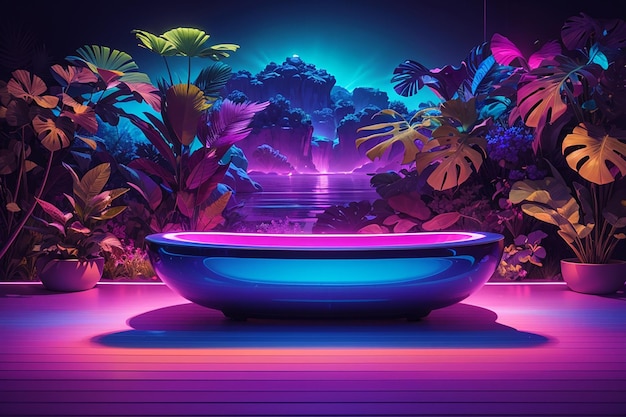 Dive into a neon dreamscape mesmerizing uv ultraviolet light composition for creative projects