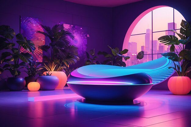 Dive into a neon dreamscape mesmerizing uv ultraviolet light composition for creative projects