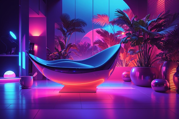 Dive into a neon dreamscape mesmerizing uv ultraviolet light composition for creative projects