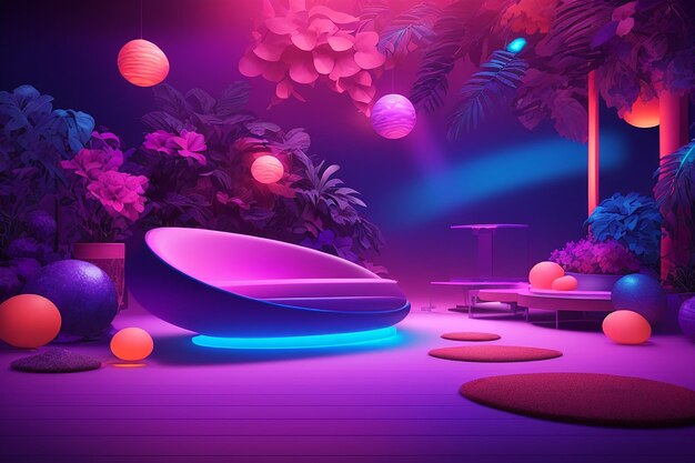 Dive into a neon dreamscape mesmerizing uv ultraviolet light composition for creative projects