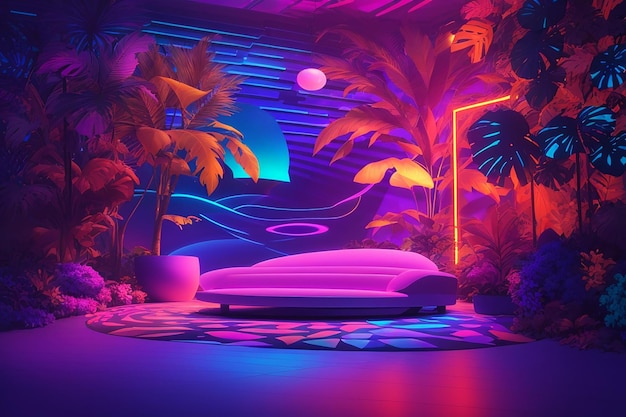 Dive into a neon dreamscape mesmerizing uv ultraviolet light composition for creative projects