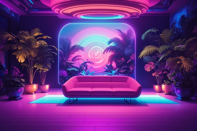 Dive into a neon dreamscape mesmerizing uv ultraviolet light composition for creative projects