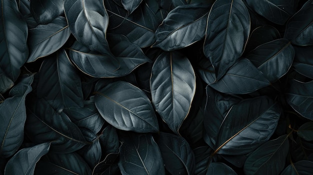 Dive into a tropical ambiance with abstract black leaves forming a unique texture background