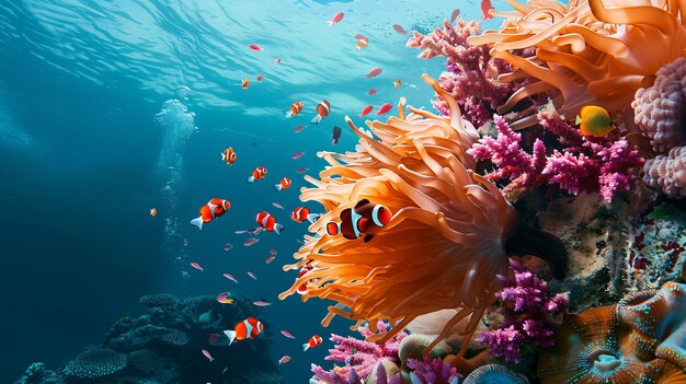 Dive into underwater world capture vibrant marine life through photos illustrations