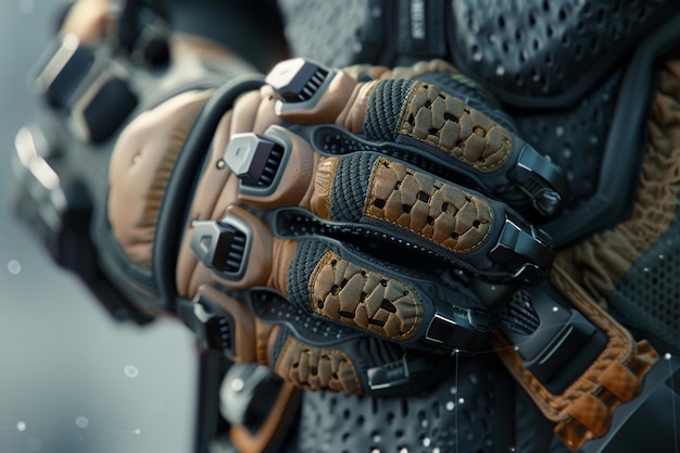 Photo dive into the world of antivibration gloves featur generative ai