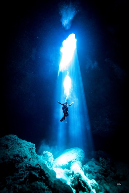 Photo diver in sea