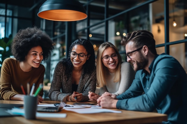 Divers teamwerk verenigd voor zakelijk succes en innovatiexA