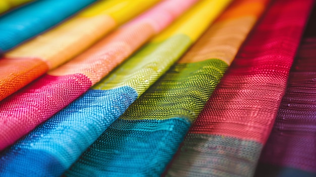 Photo diverse array of multicolored fabrics