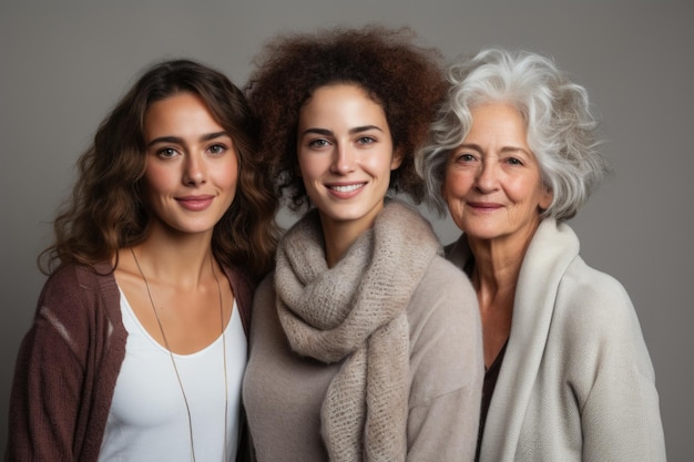 Разнообразная ассамблея европейских женщин от молодых до пожилых