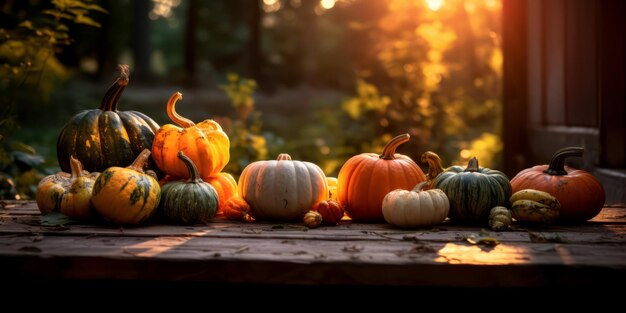 Diverse assortment of Group Of Pumpkins