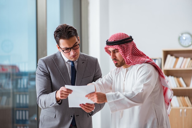 Diverse business concept with arab businessman