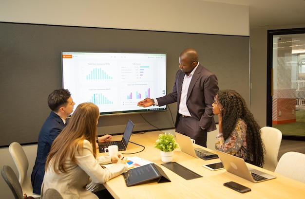 Diverse business people on a meeting