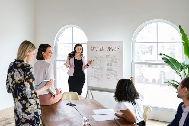 Diverse business people in a meeting