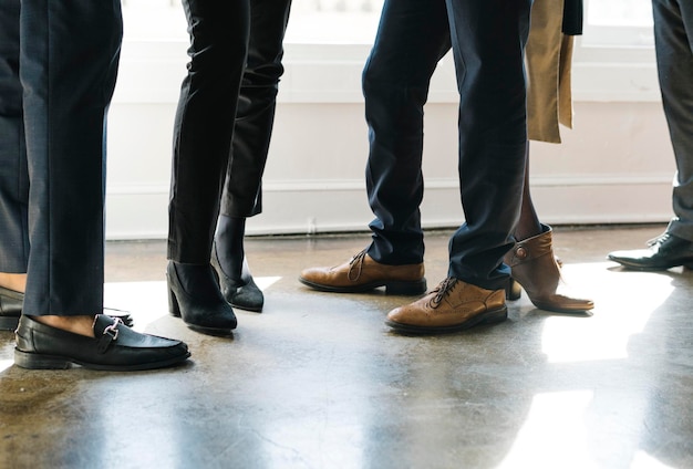 Diverse business people standing together