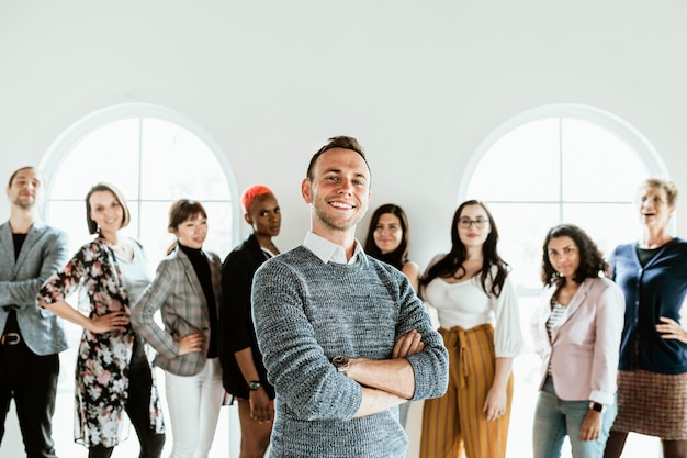 Diverse business people in a team