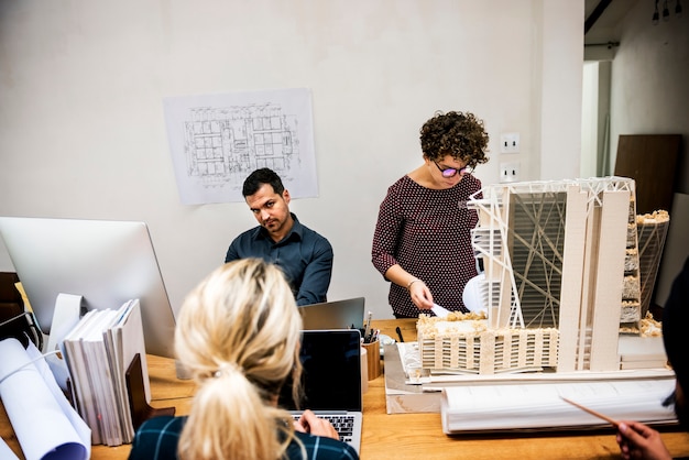 Photo diverse business people working