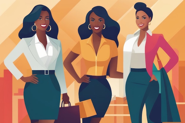 現代の職場で成功を収める多様なビジネス女性