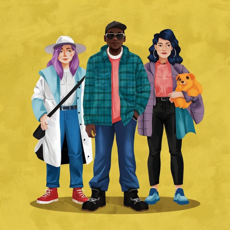 फोटो diverse characters in vector art