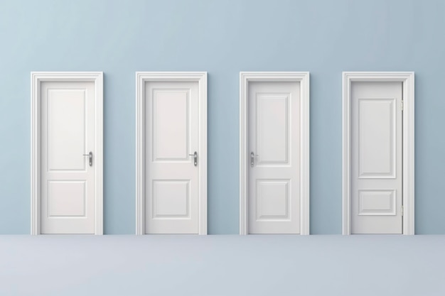 Diverse collection of interior house doors showcased on a clean white background AI Generated