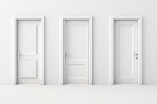 Photo diverse collection of interior house doors showcased on a clean white background ai generated