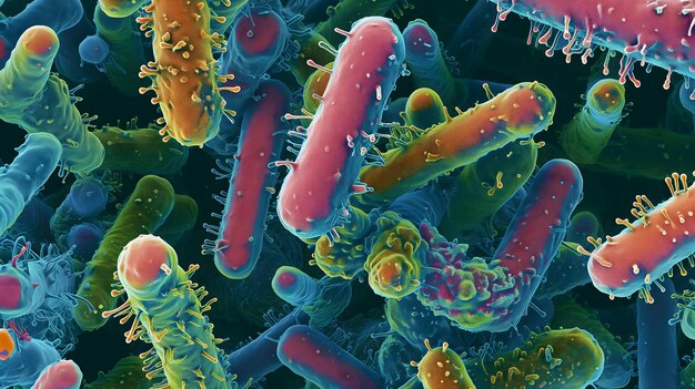 Diverse colorful abstract microbiome