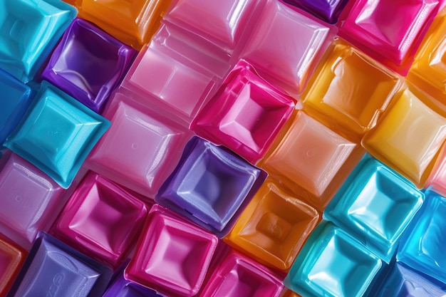 Diverse colorful plastic packs background