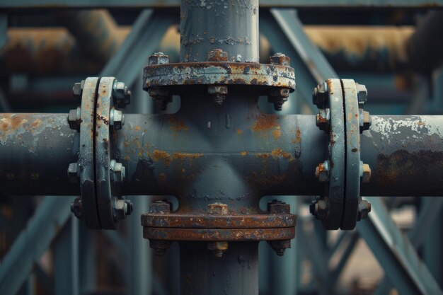 Diverse Concepts Of Adventure Nature And Culture Reflected In Closeup Of Oil Pipeline Connections