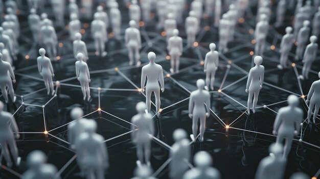 A diverse crowd gathers each person representing a unique connection point Generative Ai