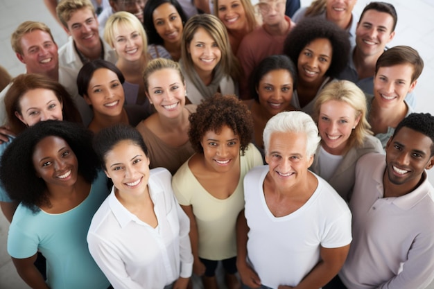 Diverse crowd of people of different ages and races