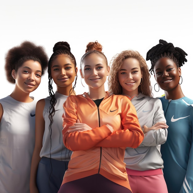 Diverse and Dynamic Female Digital Avatars Unite in Virtual Sports Cover Shoot