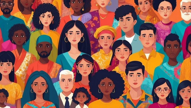 Diverse ethnicities people different race and gender