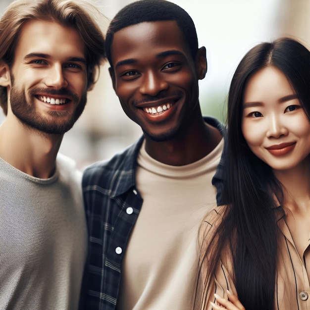 Foto diverse etnische groepen vrienden