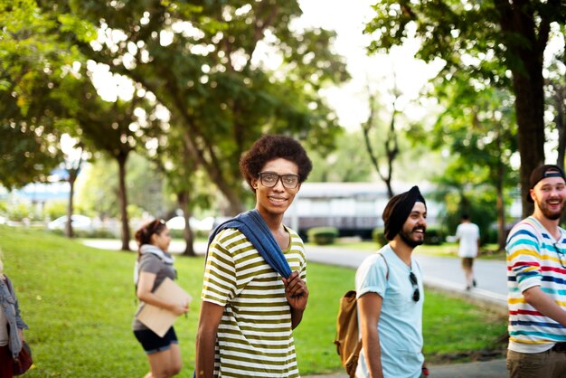 Diverse friends / students shoot 