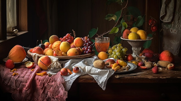 Diverse gerechten op tafel