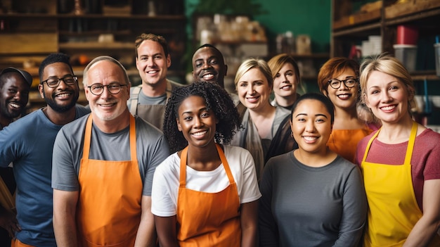 diverse groep mensen die zich bezighouden met dienstverlening aan de gemeenschap en vrijwilligerswerk, als weerspiegeling van de inspanningen van de basis om sociale kwesties aan te pakken en gelijkheid te bevorderen