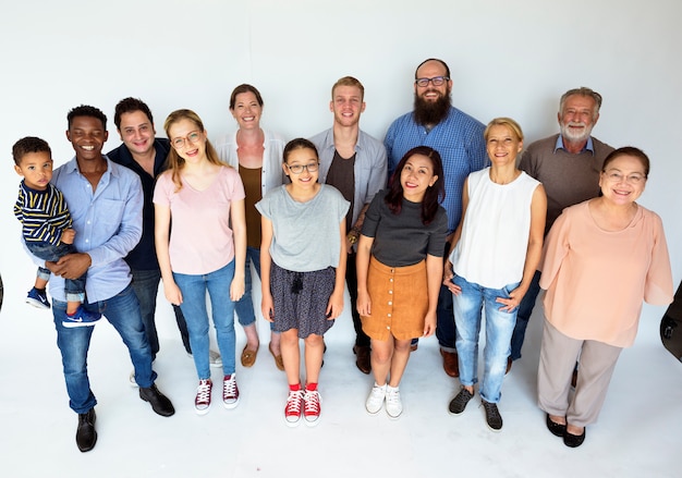 Diverse Groep Mensen Samen Studio Portraitr