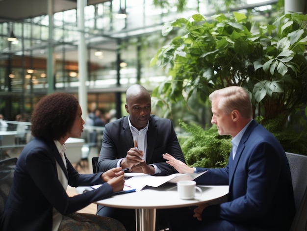 Foto diversi gruppi di professionisti aziendali sono impegnati in una sessione di brainstorming