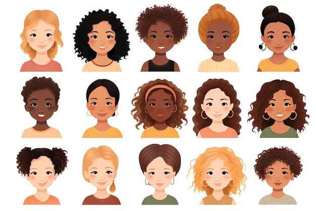 Diverse Group of Girls with Unique Skin Tones AI Generated