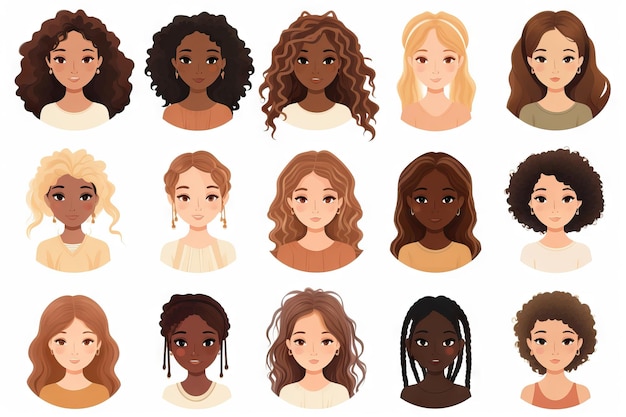 Diverse Group of Girls with Unique Skin Tones AI Generated