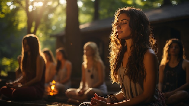 A Diverse Group of People Enjoying Yoga in Nature