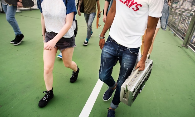 Diverse Group People Hanging Out Concept