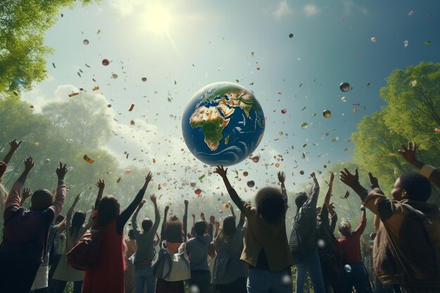 Foto gruppo diversificato di persone che partecipano a un'ai generativa