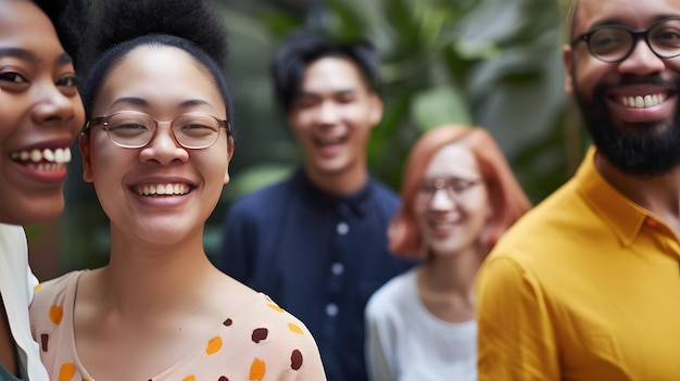 Photo diverse group of people standing together generative ai