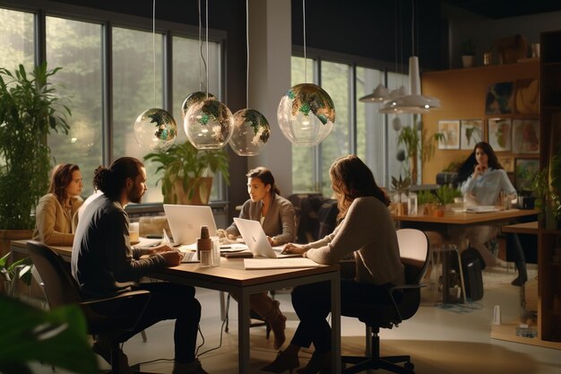 Diverse group of professionals brainstorming Generative ai